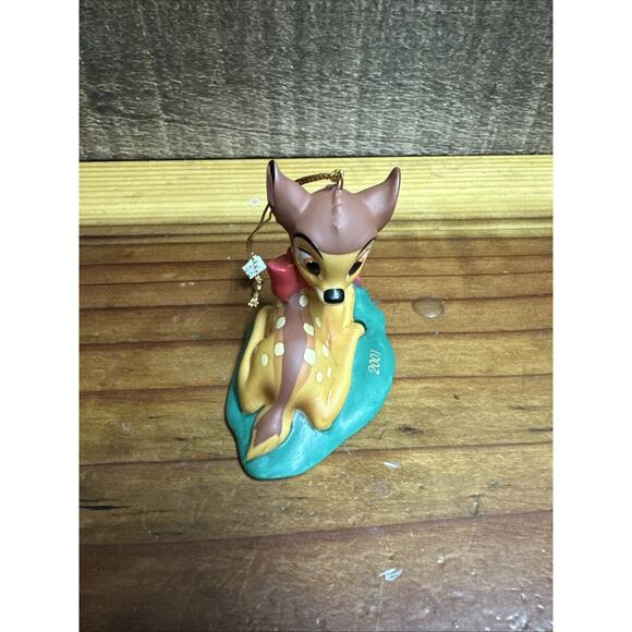 Grolier Disney Porcelain Bambi Dated Christmas Ornament 2001 In Box - Picture 2 of 5